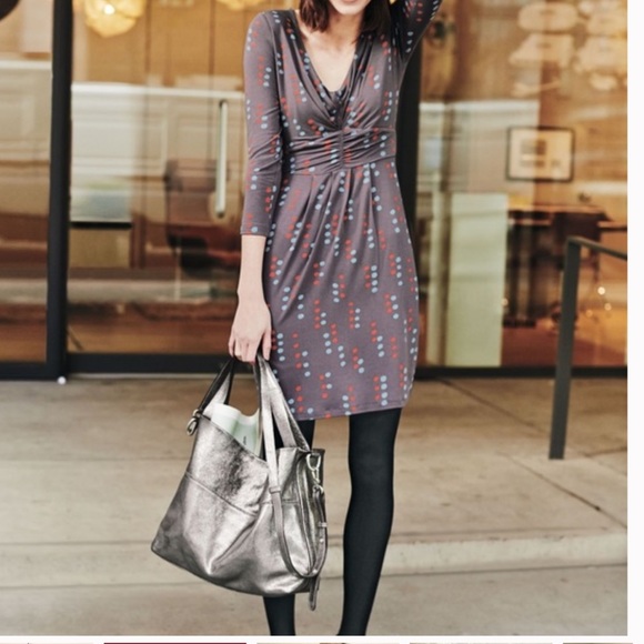 Boden Dresses & Skirts - Boden VNeck Gathered Band Tunic Dot Dress